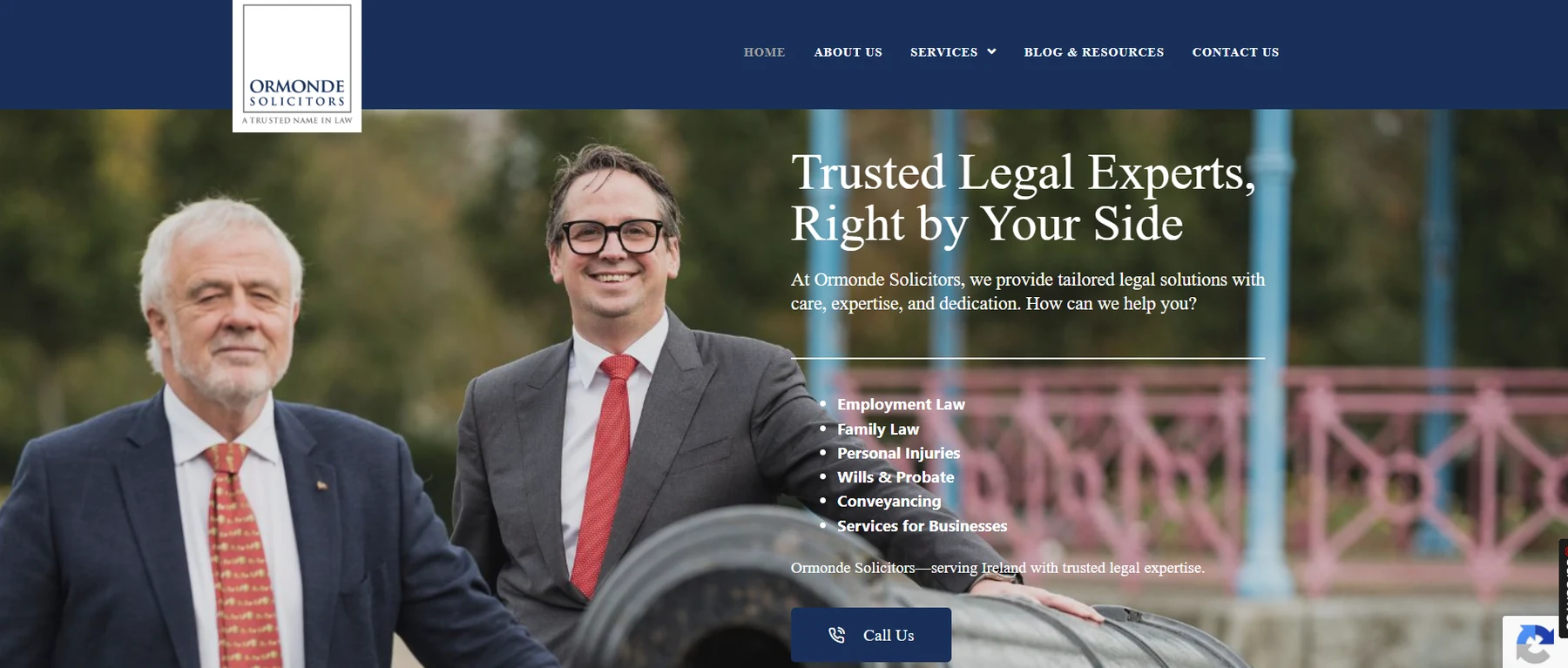 Ormonde Solicitors website homepage